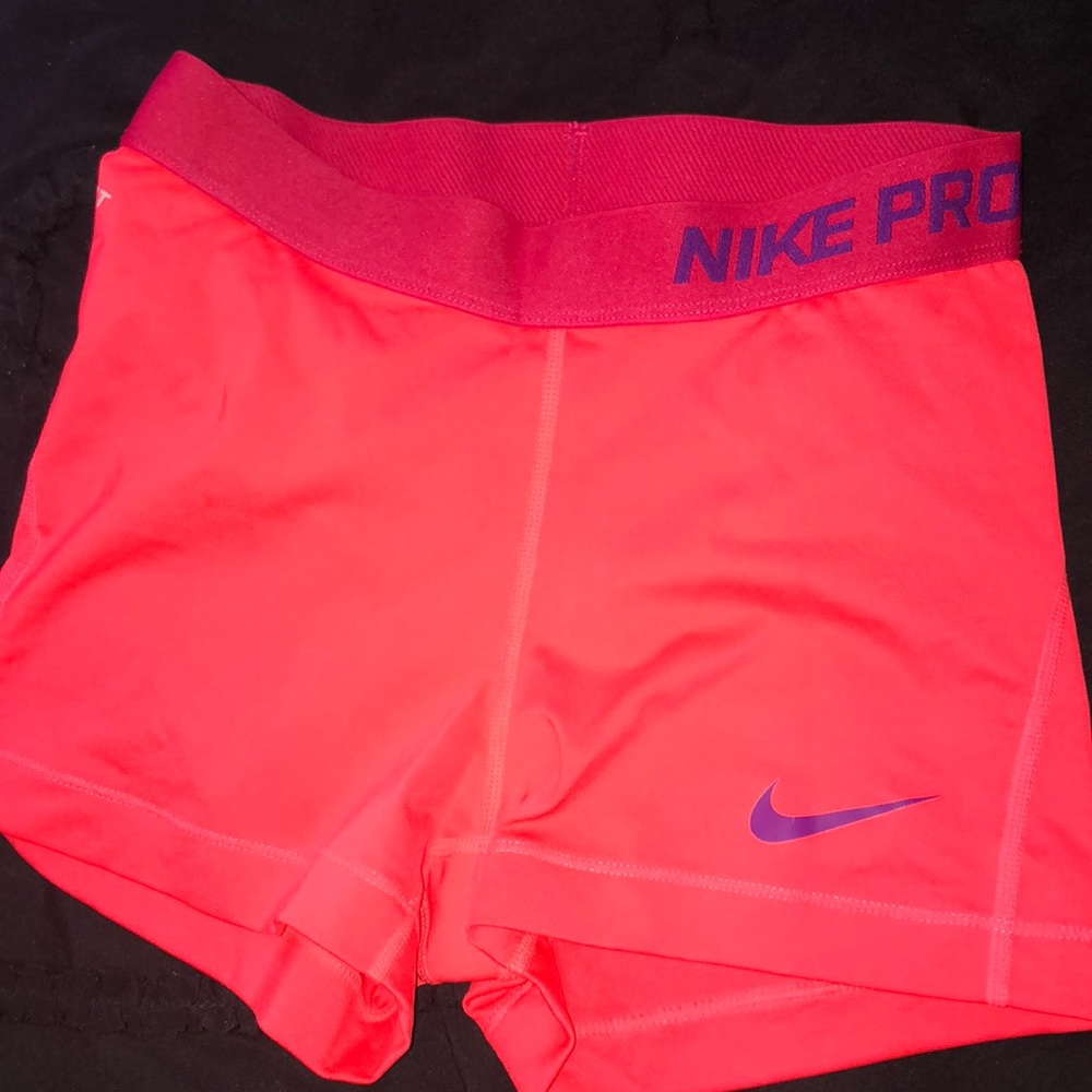 Women’s Coral Colored Nike Pro Shorts